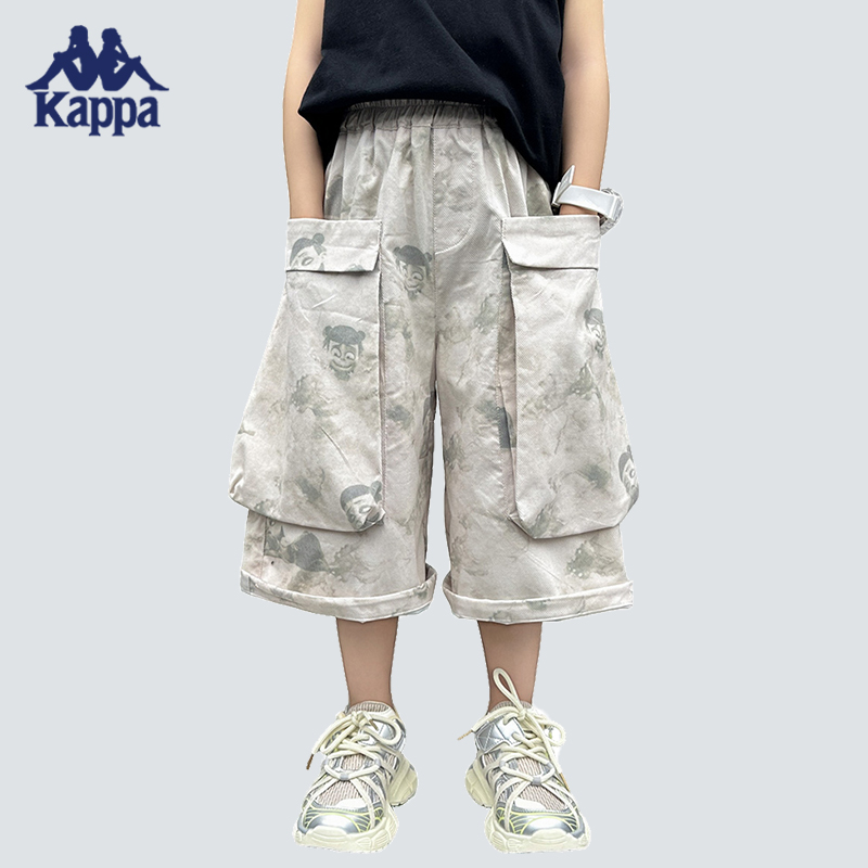 Kappa Kids卡帕哪吒联名儿童薄款宽松五分裤休闲-KP19004中裤短裤