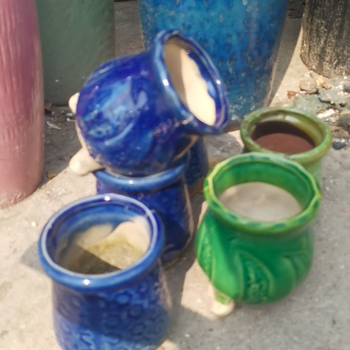 红陶瑕疵随机八个盆子