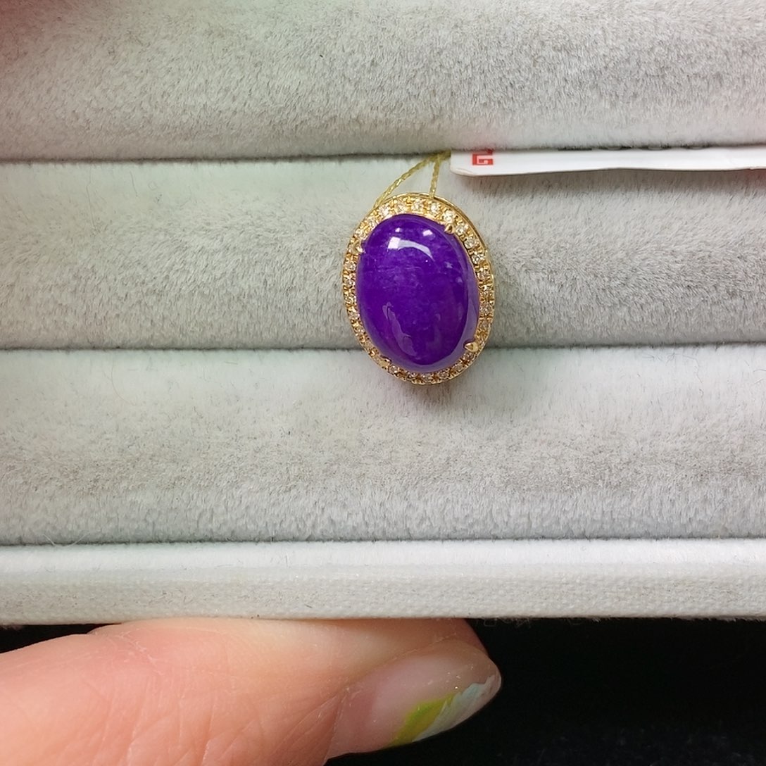 苏纪石（舒俱来）18K金镶嵌吊坠(不含链)