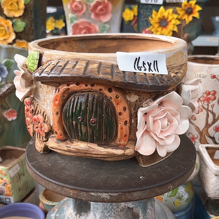 紫砂花盆粗陶材质多肉花盆