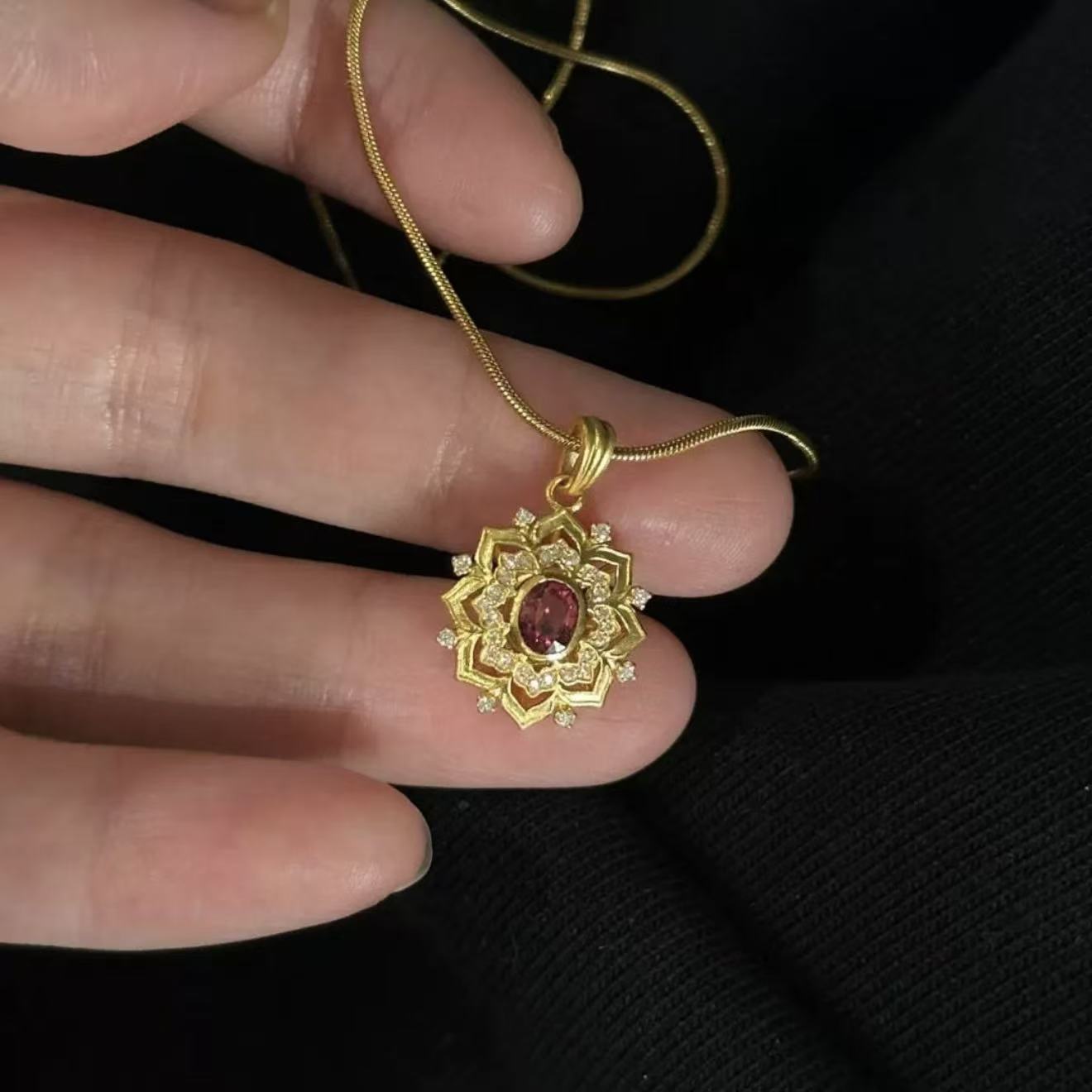 铜合金项链 璀璨姐妹法式复古宫廷风雪花项链cc027