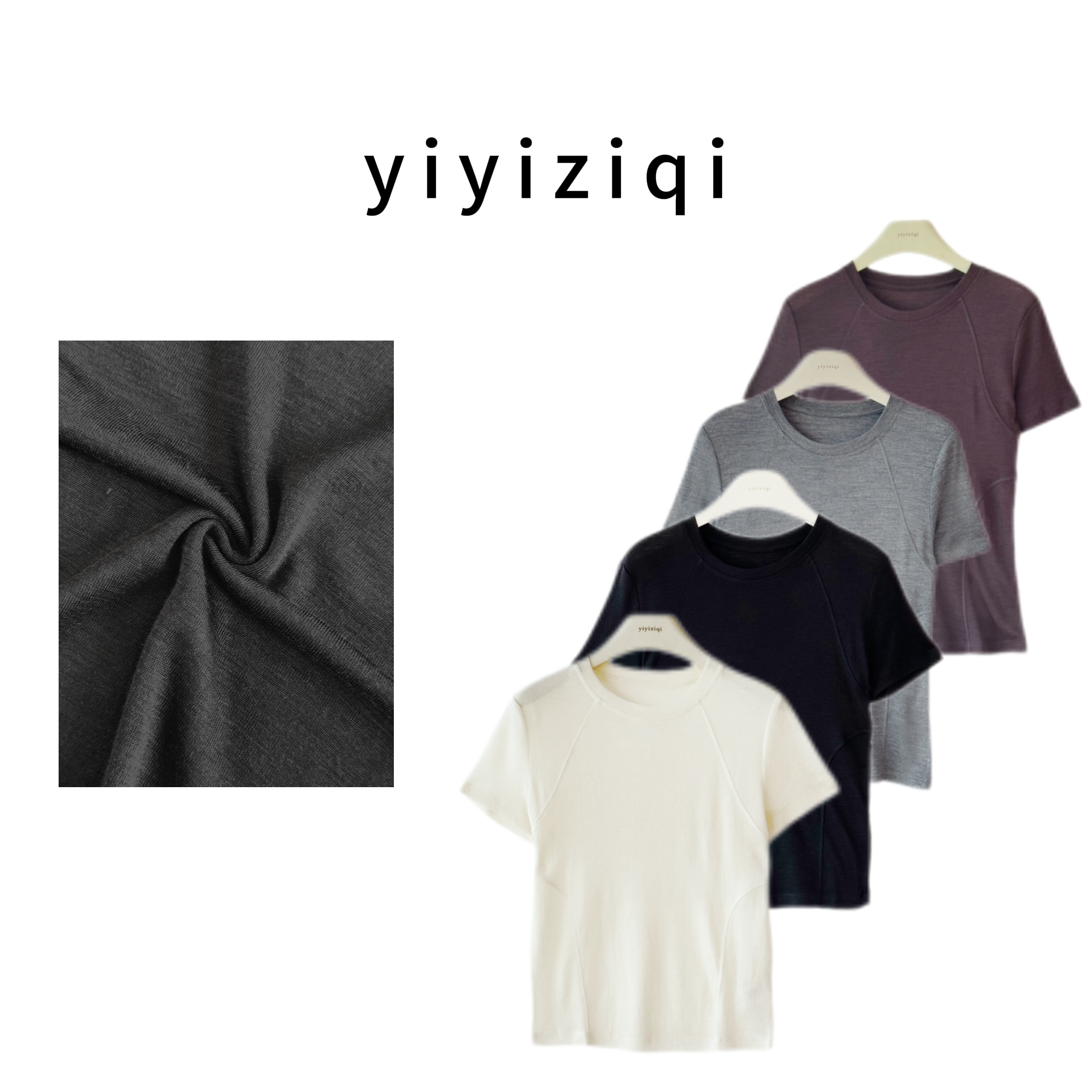 阿洁yiyiziqi【女神T】羊毛针织休闲百搭半袖圆领女8827