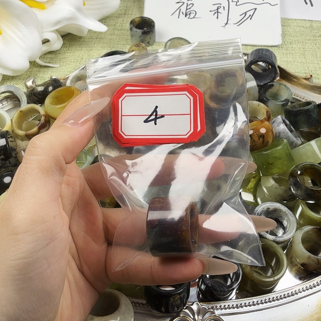 蛇纹石玉合金戒指4