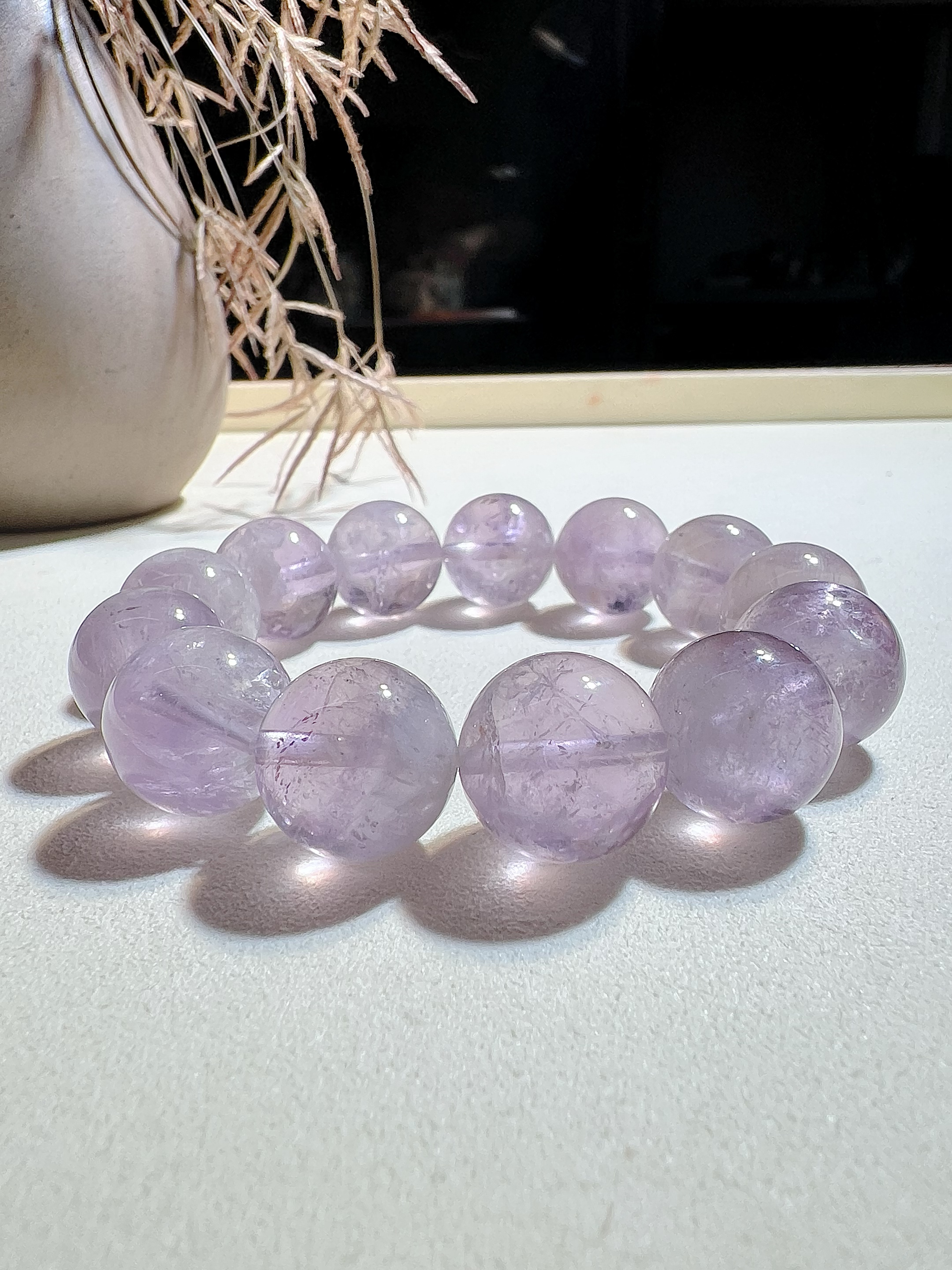 薰衣草紫水晶天然手串巴西紫兔毛手链