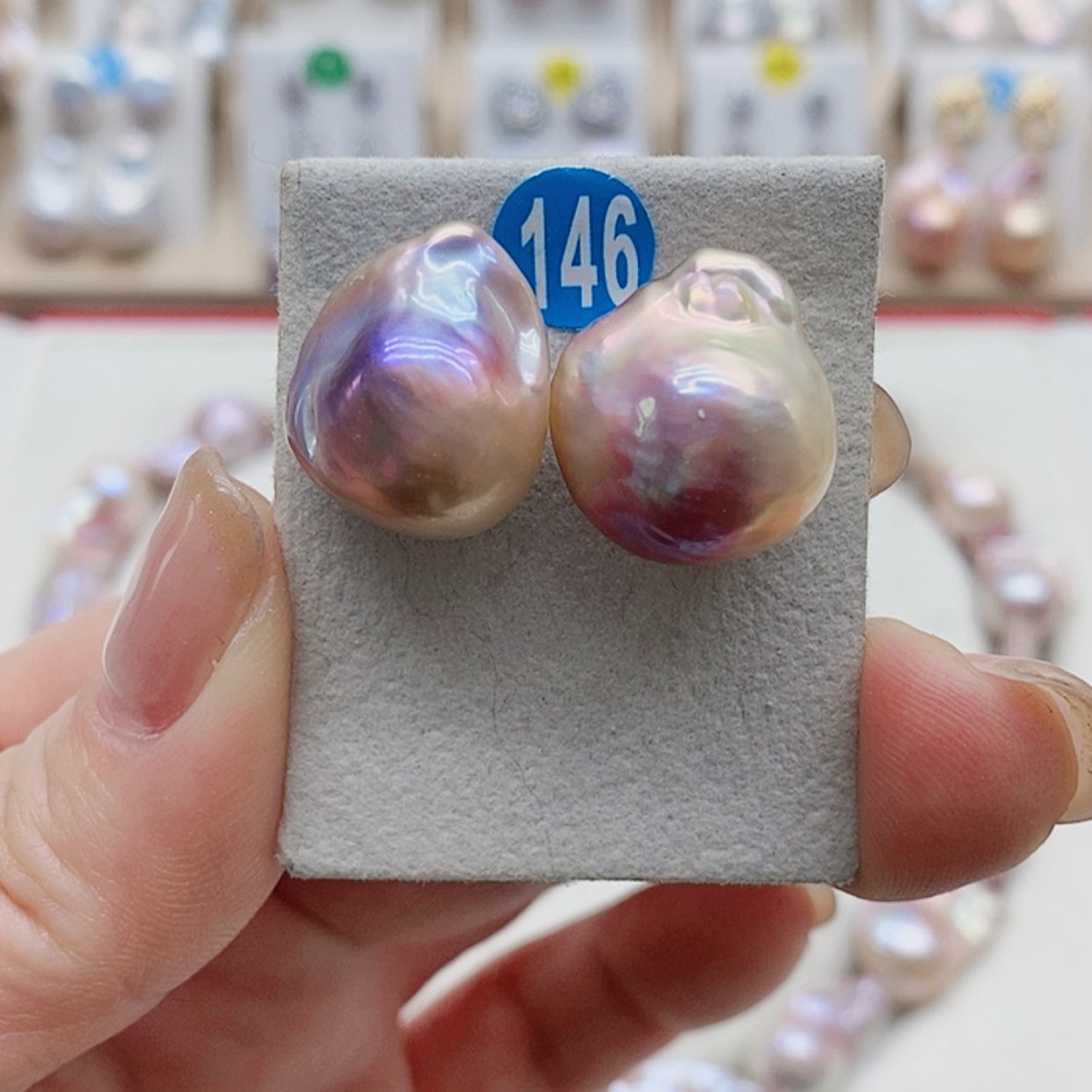 【闪购商品】淡水珍珠耳饰9K金镶嵌