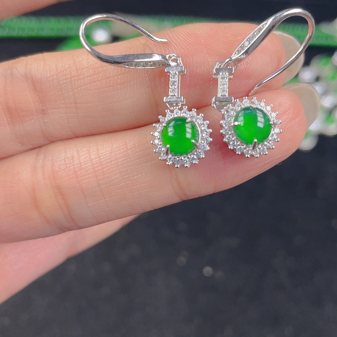 翡翠吊坠(不含链)银S925镶嵌