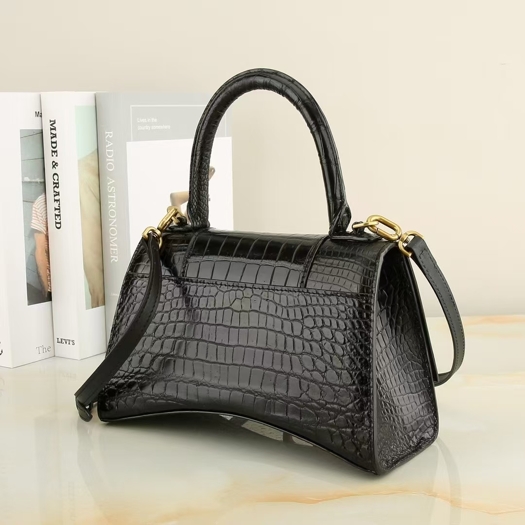 鳄纹沙漏女包单肩斜挎手提