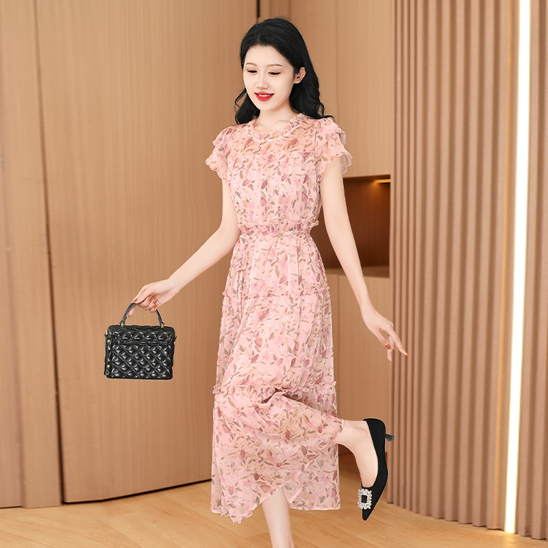 优雅新款气质时尚大气减龄休闲收腰显瘦连衣裙26202-ASJ