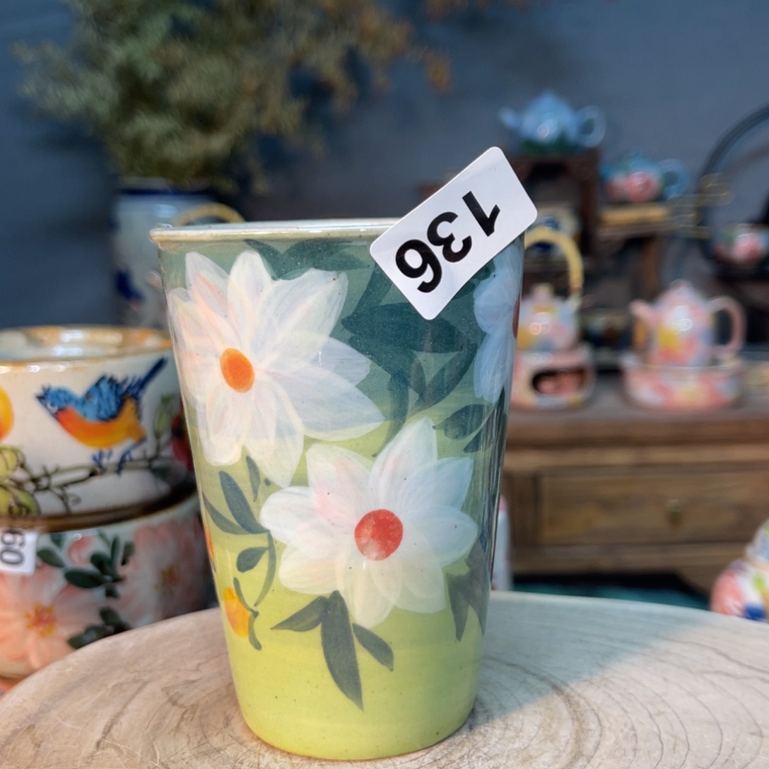 杯素浅陶瓷手工手绘