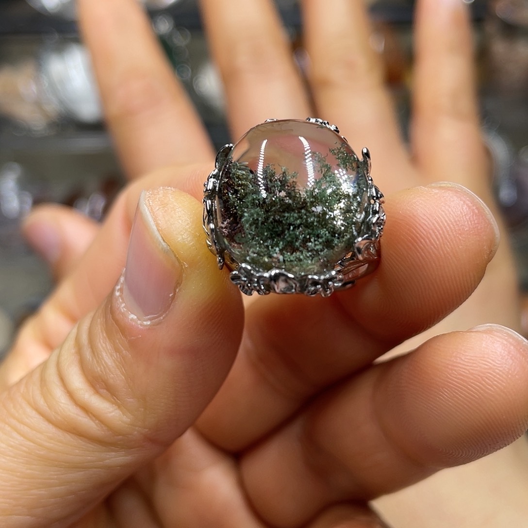 【闪购商品】水晶珠宝半成品银S925镶嵌戒指