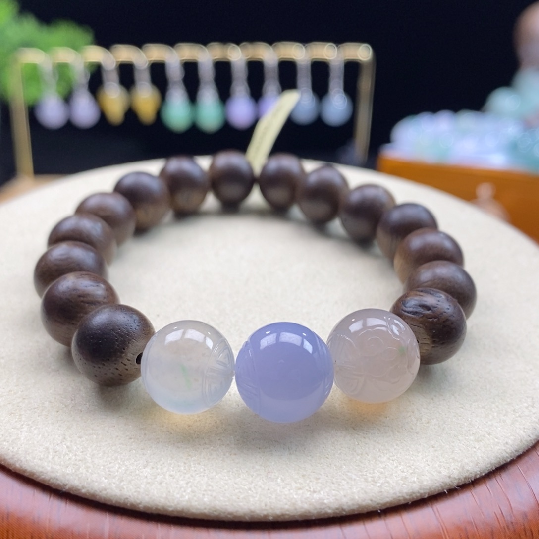 手串沉香木翡翠雕刻珠手串