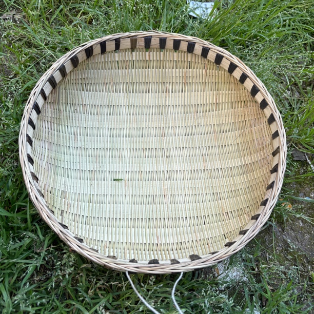 纯手工圆形全青皮竹簸箕圆形筲箕竹收纳洗菜筐家用装饰蒸饭框