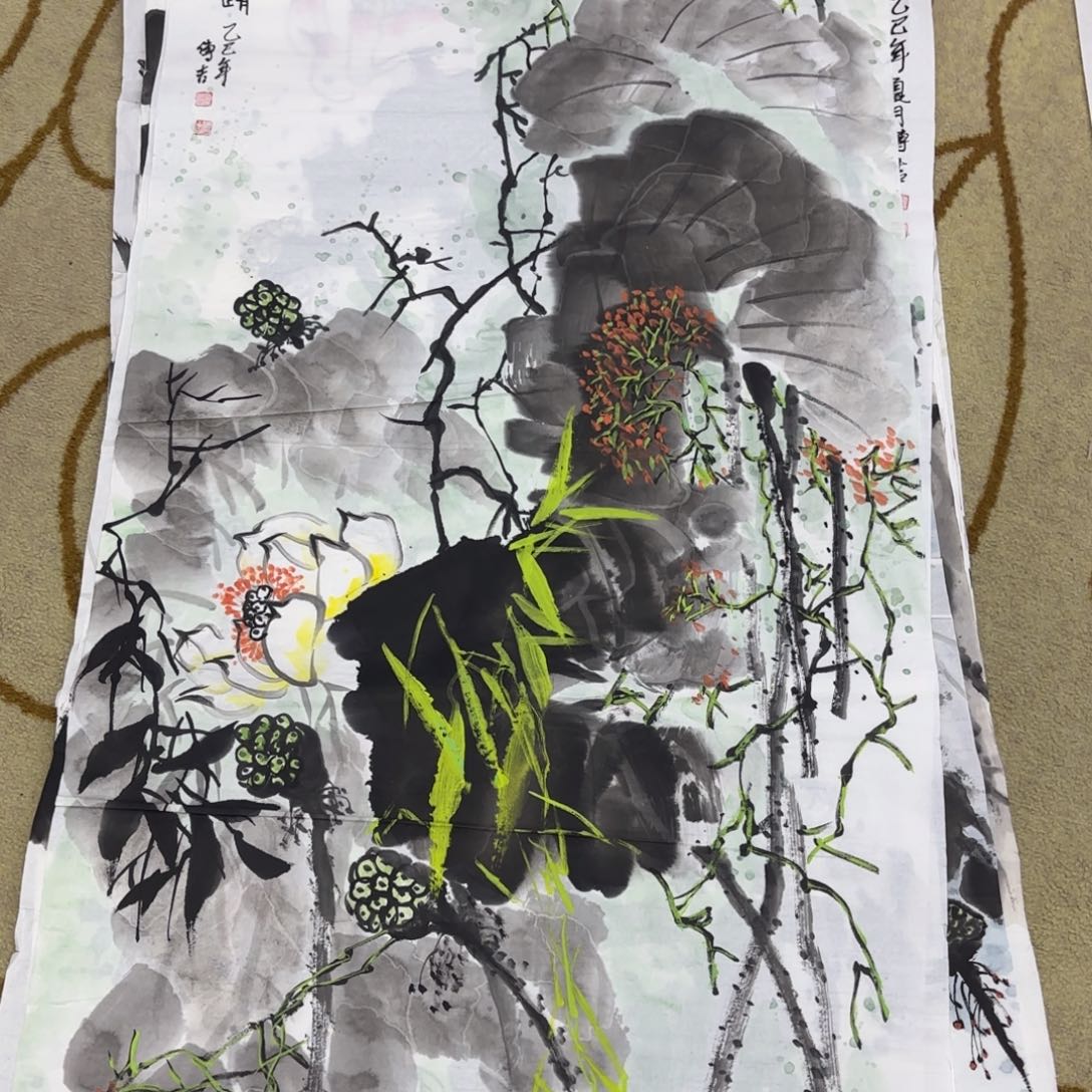 国画顾传吉四尺花鸟艺