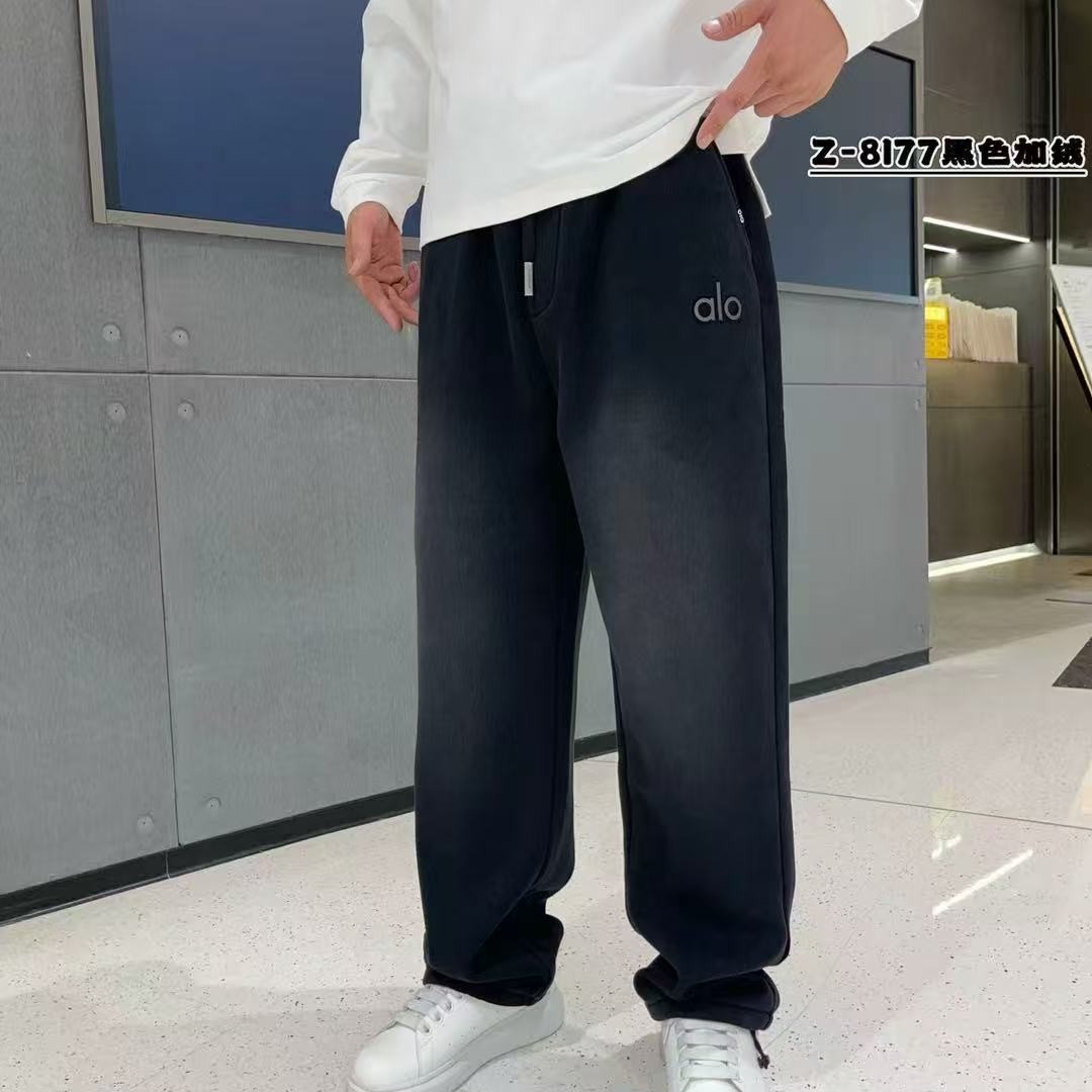 加肥加大加绒加宽松松紧腰直筒休闲裤8177