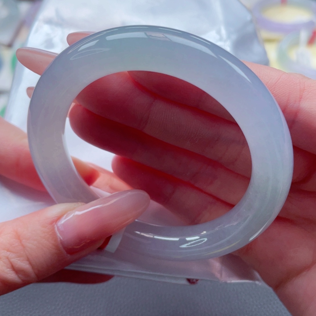 翡翠手镯未镶嵌52.0冰川蓝紫 层次感丰富 7