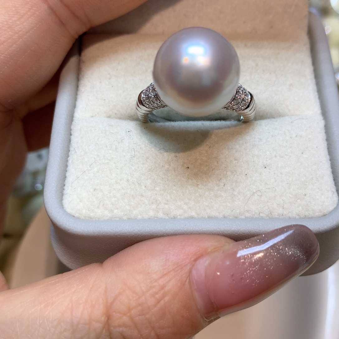 海水珍珠戒指银S925镶嵌