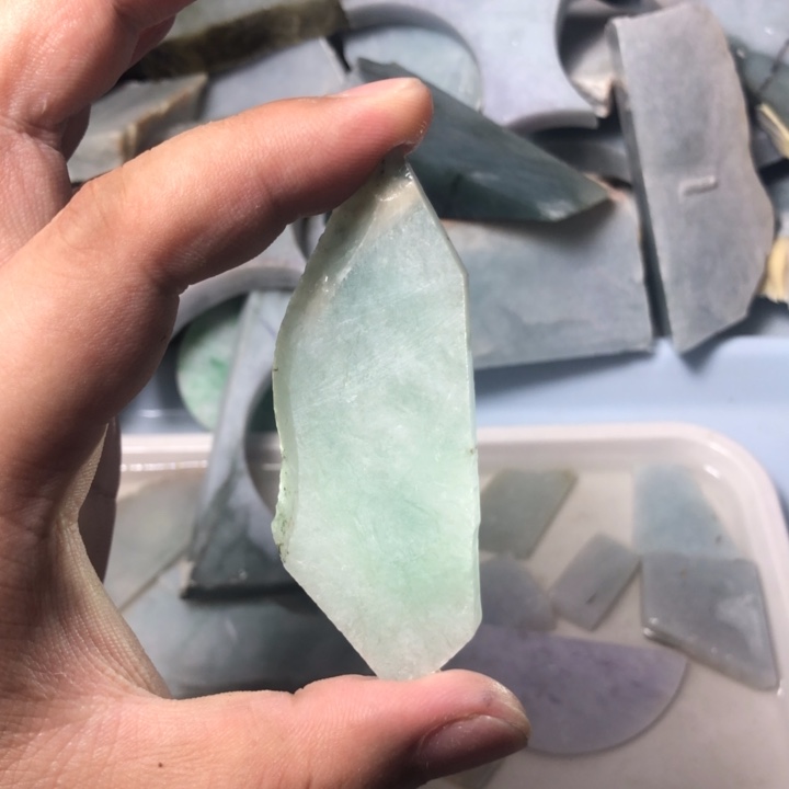 翡翠裸石雪花棉小冰料