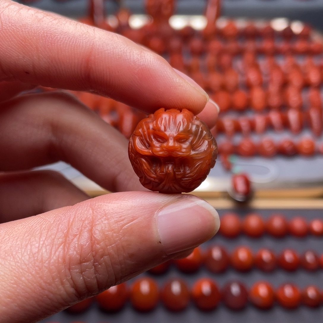 南红玛瑙未镶嵌其他W17➕瓦西柿子红龙珠柔光