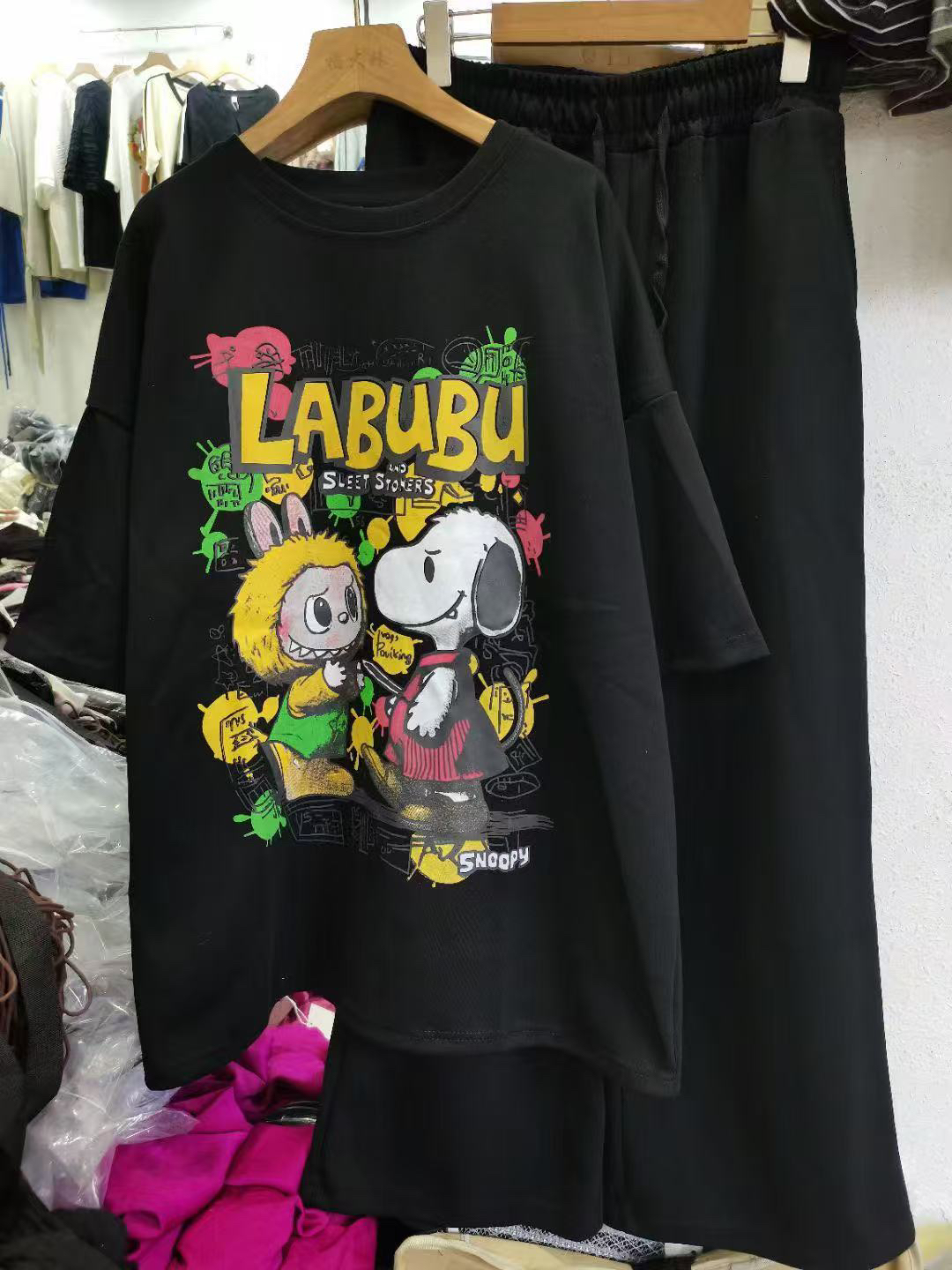 夏季新款条纹短袖套装帅气炸街薄款夏装