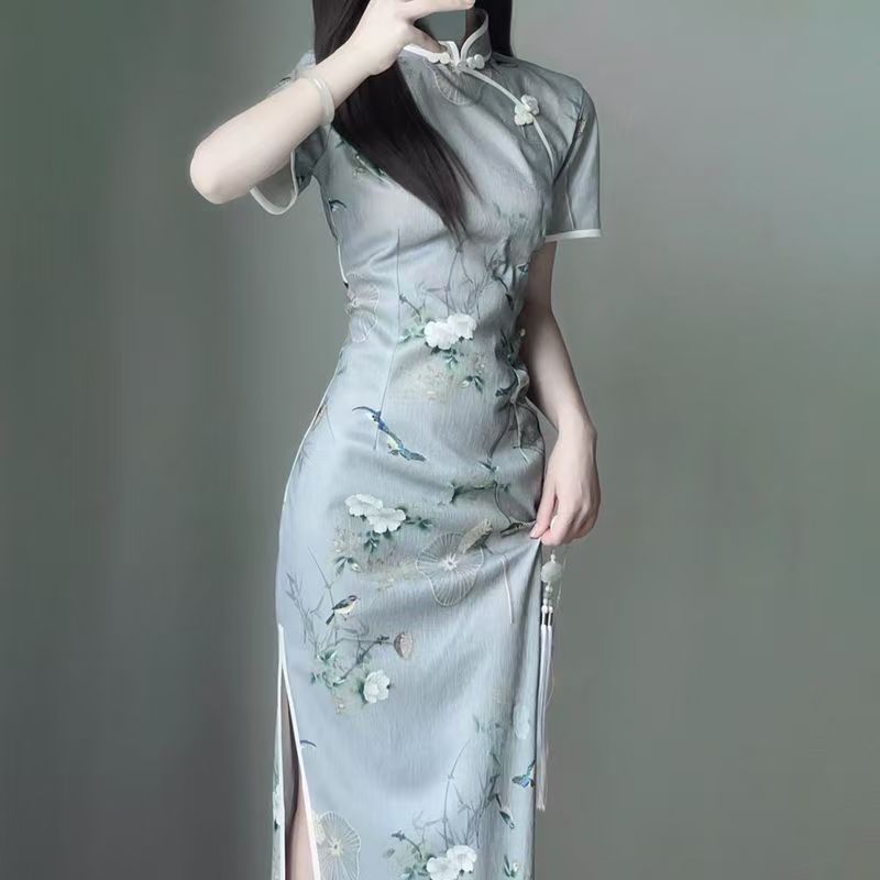 提花新中式旗袍优雅（断码非图片款）