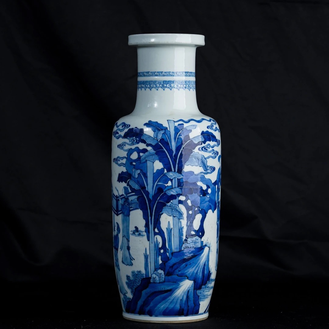 清早期青花人物瓶