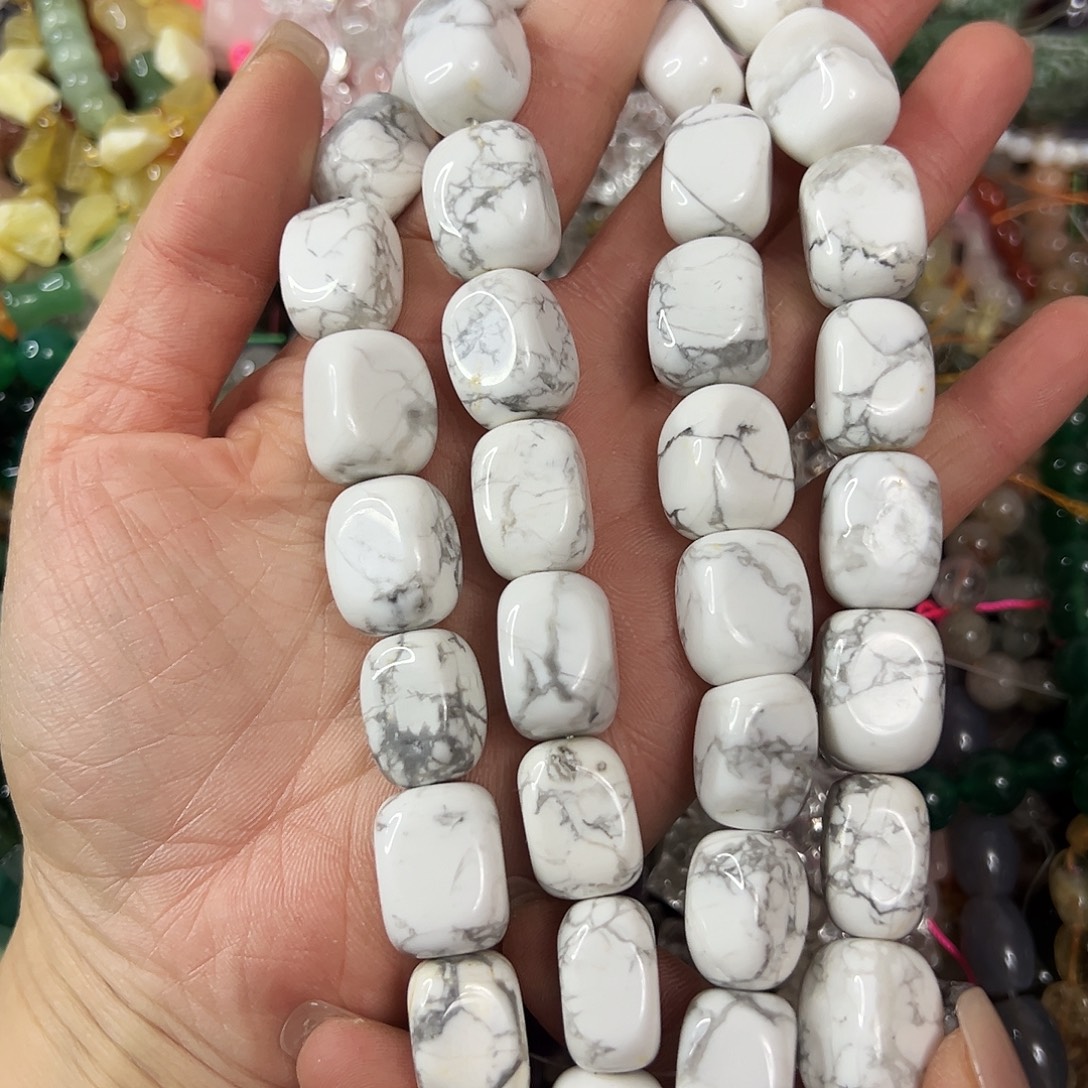 玛瑙/玉髓合金珠宝半成品，卡12x17松石块一条