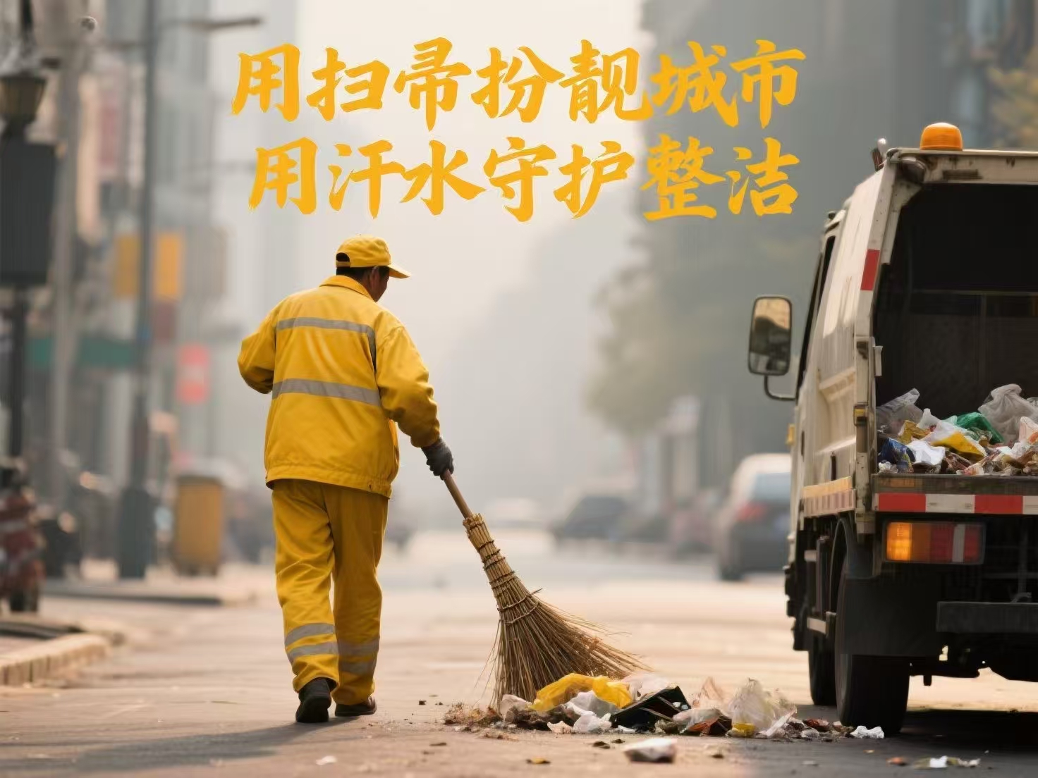 致敬环卫工暖心水果主题贺卡