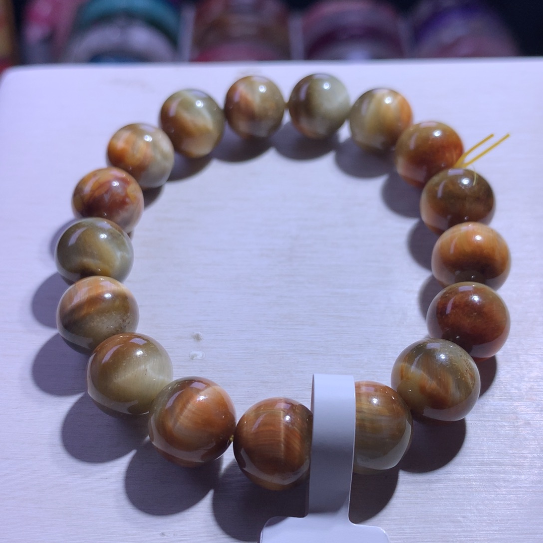 水晶银S925镶嵌手绳幻彩虎眼12.5m