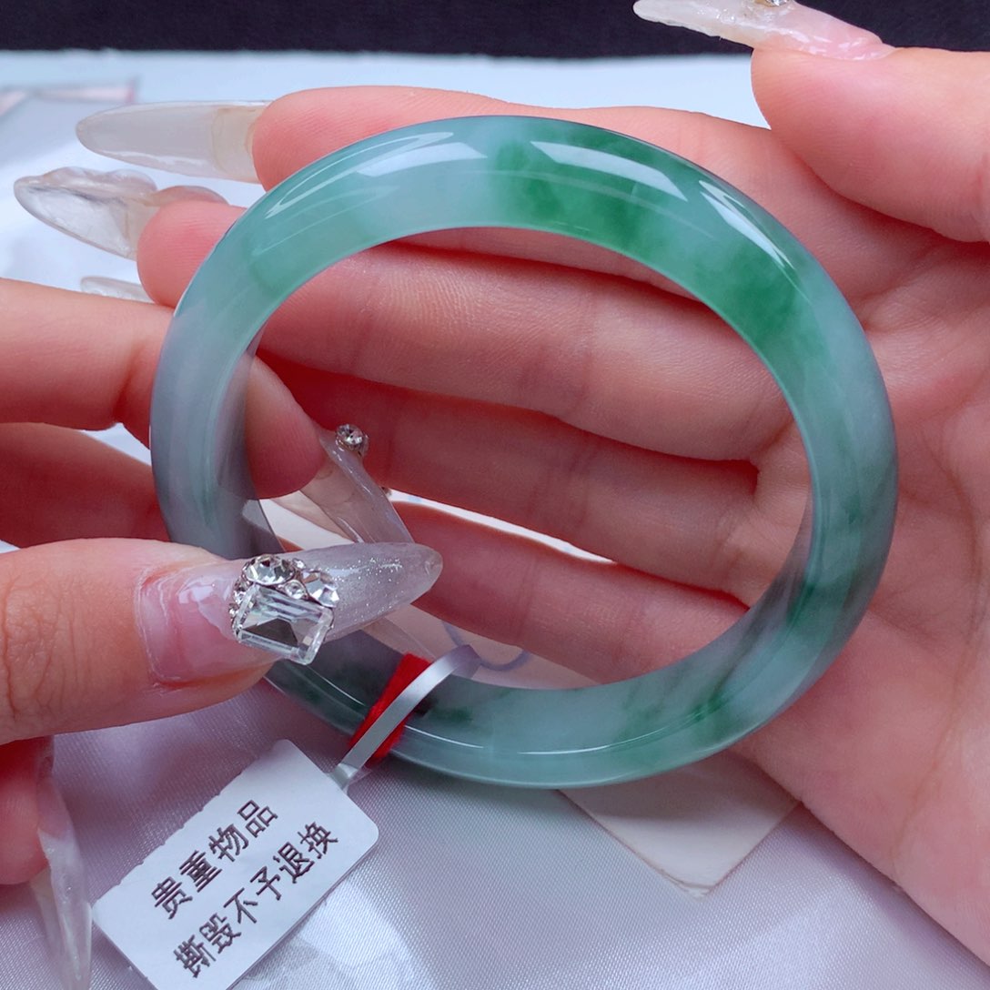 翡翠手镯未镶嵌天然缅甸翡翠A货手镯 42号