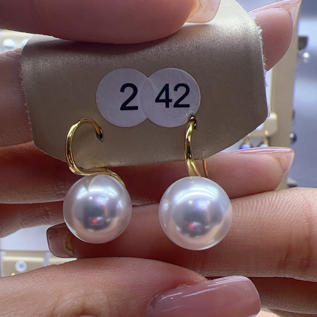 淡水珍珠耳饰银S925镶嵌