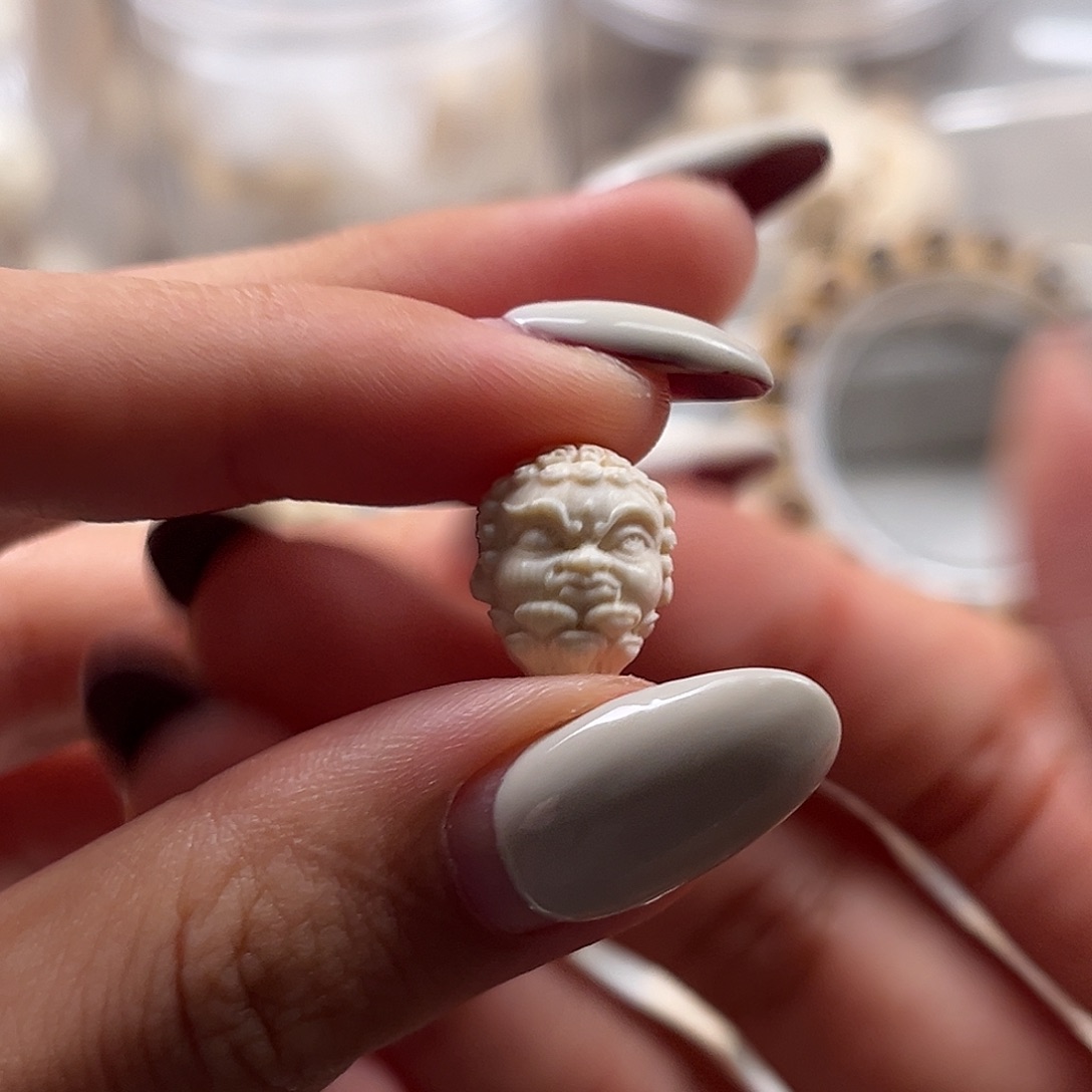 汉***王吊坠猛犸象牙不动明王三通