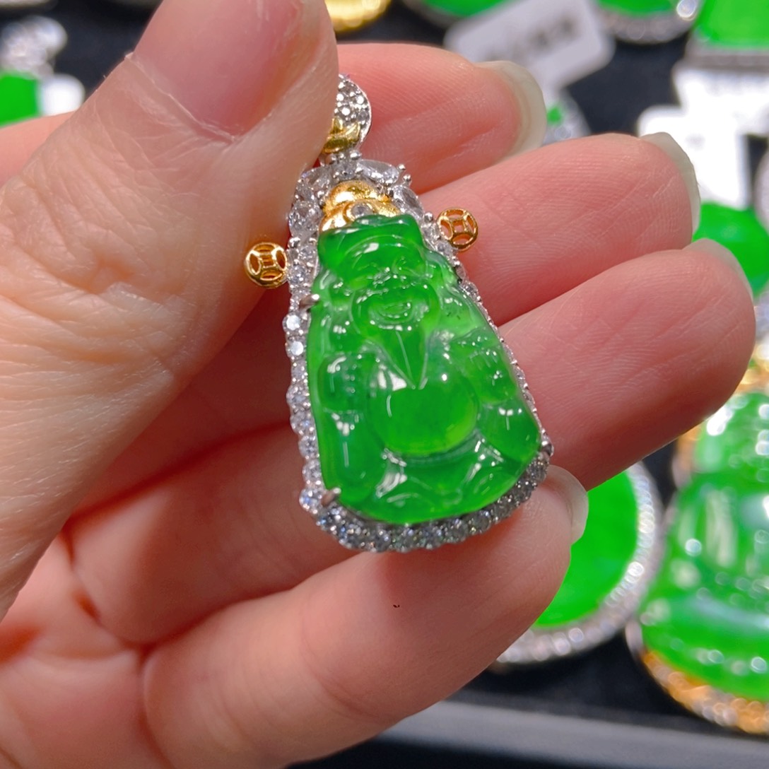 翡翠吊坠(不含链)银S925镶嵌
