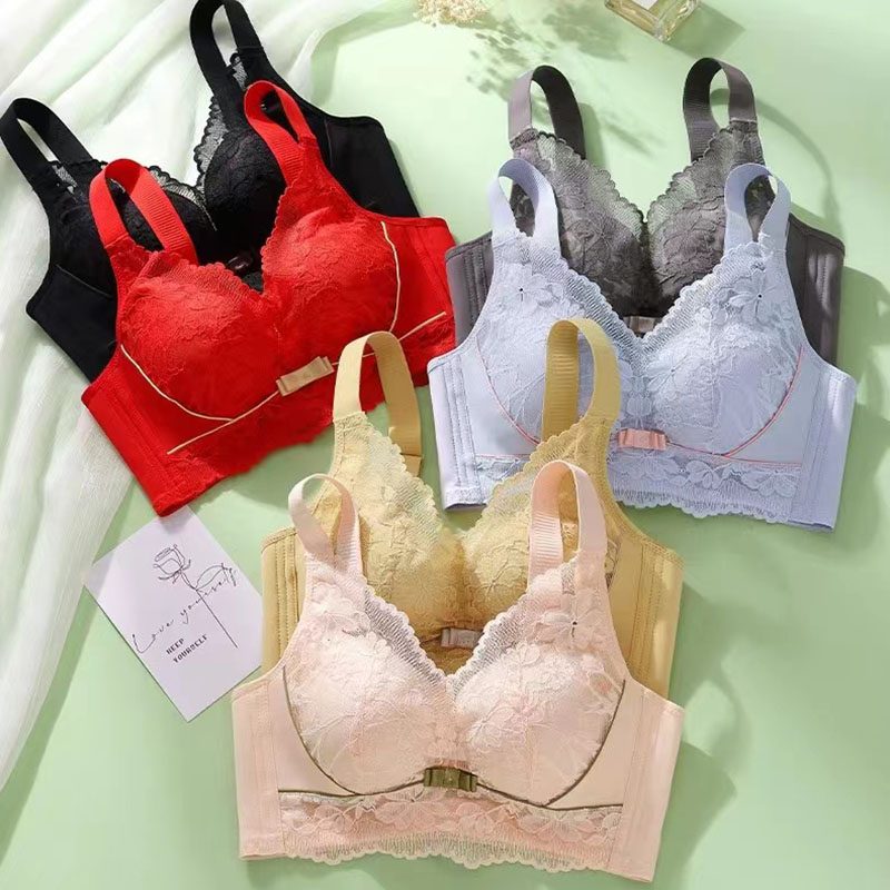 #072剪标无磁内衣1.5小胸聚拢性感透气蕾丝舒适时尚上托调整型