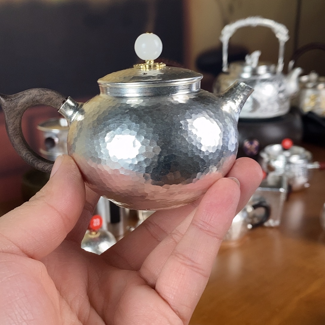 手工制作茶壶银衣壶