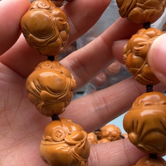 橄榄核手串3*9雕刻工艺