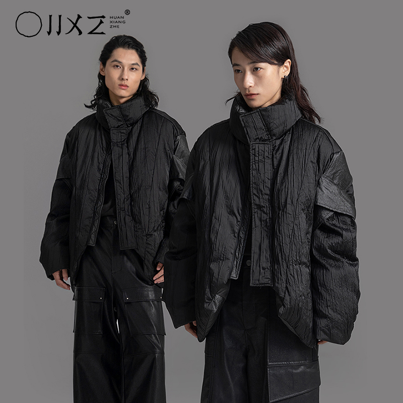 幻象者原创设计冬季新款短款加厚白鸭绒羽绒服男宽松外套面包服女