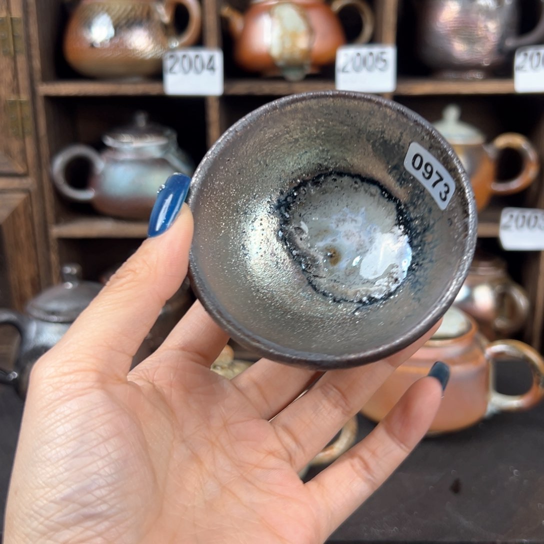 杯柴烧茶器铁胎主人杯