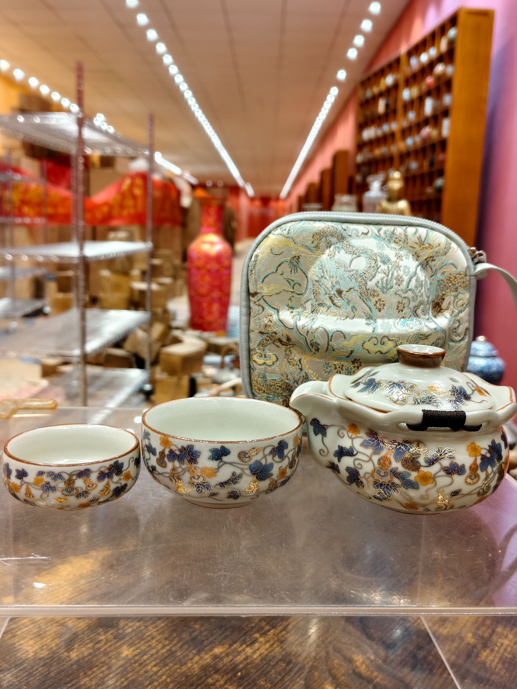 【闪购商品】汝窑堆金蓝色福禄快客杯381664