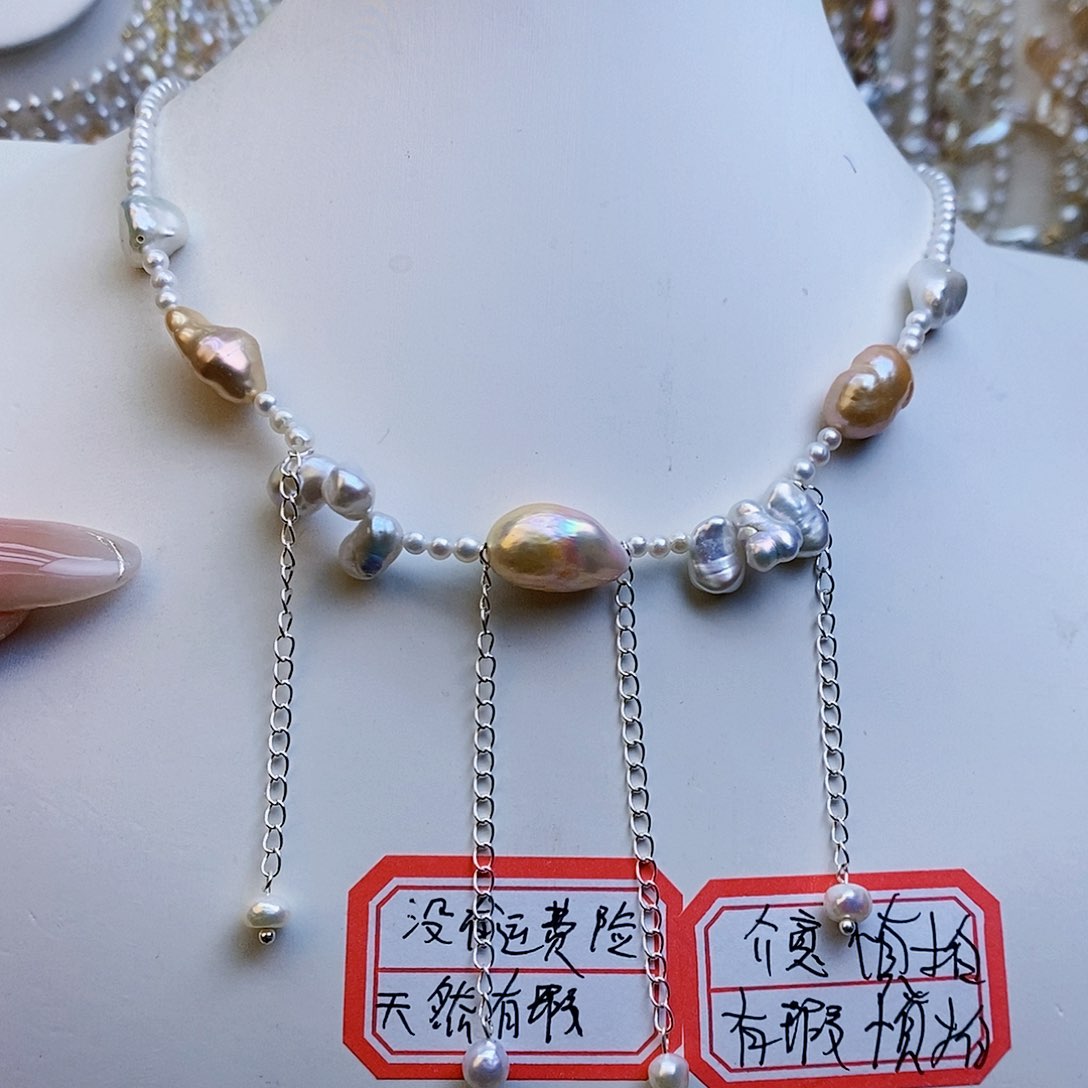 淡水珍珠颈饰银S925镶嵌