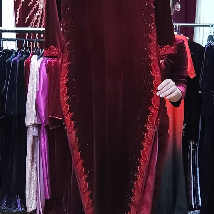 3XL旗袍刺绣旗袍长款