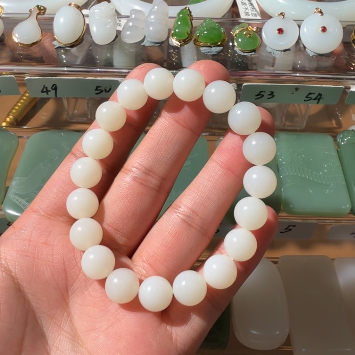 和田玉颈饰未镶嵌新疆米达料10mm手串（活动价）
