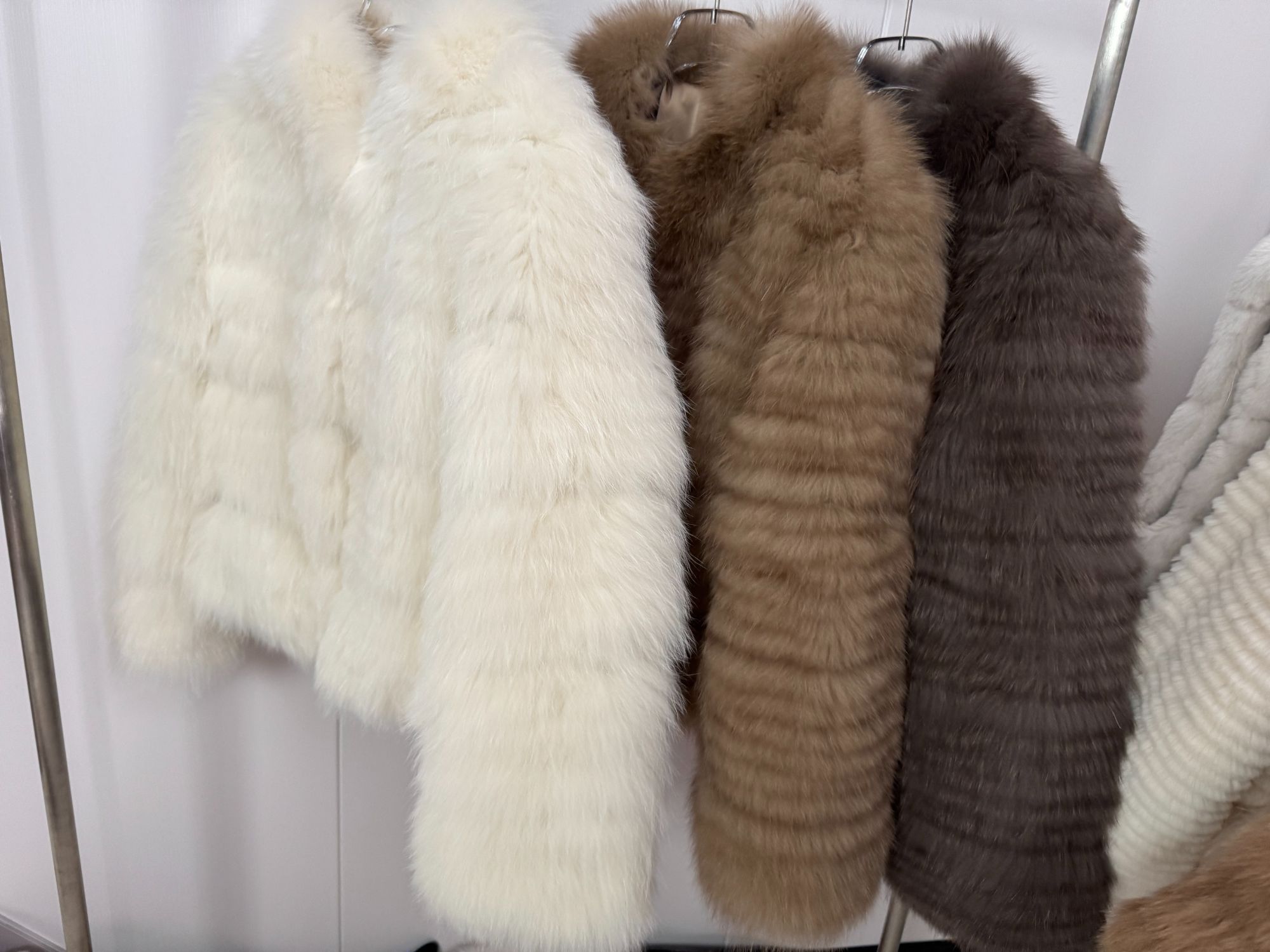 予成天然皮草狐狸毛短款民族风中长款立领米白色摩卡均码