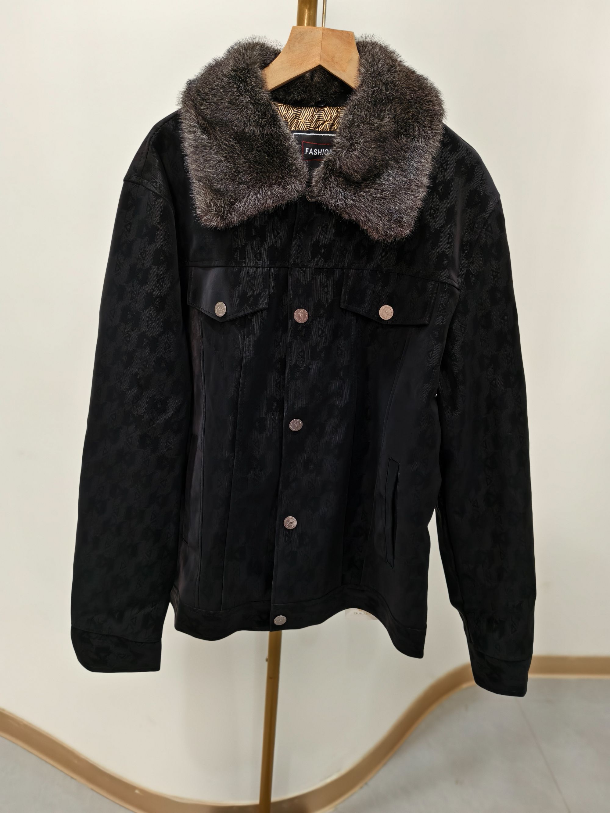 W1964男士厚款翻领冬季宽松型加绒韩版秋冬保暖