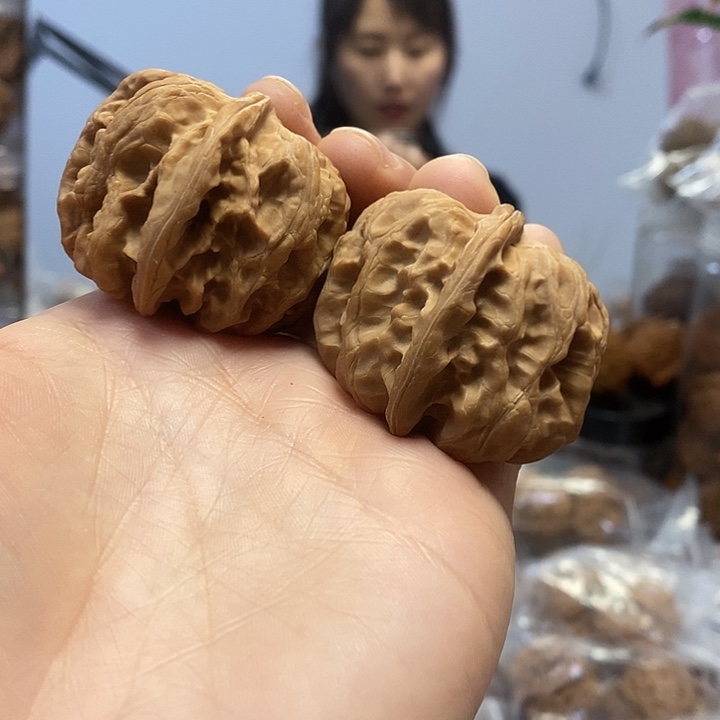 停***示把件文玩核桃42平谷方块油