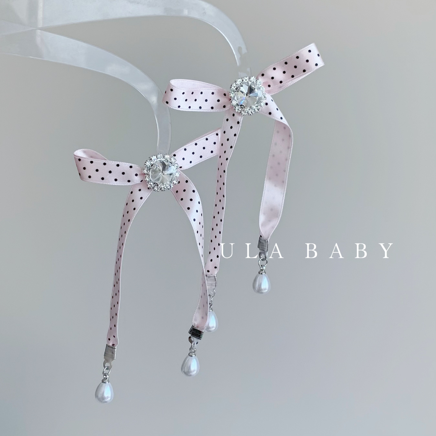 铜合金布艺耳饰 【喜儿ula】12-29-6时尚甜酷波点蝴蝶结流苏耳钉