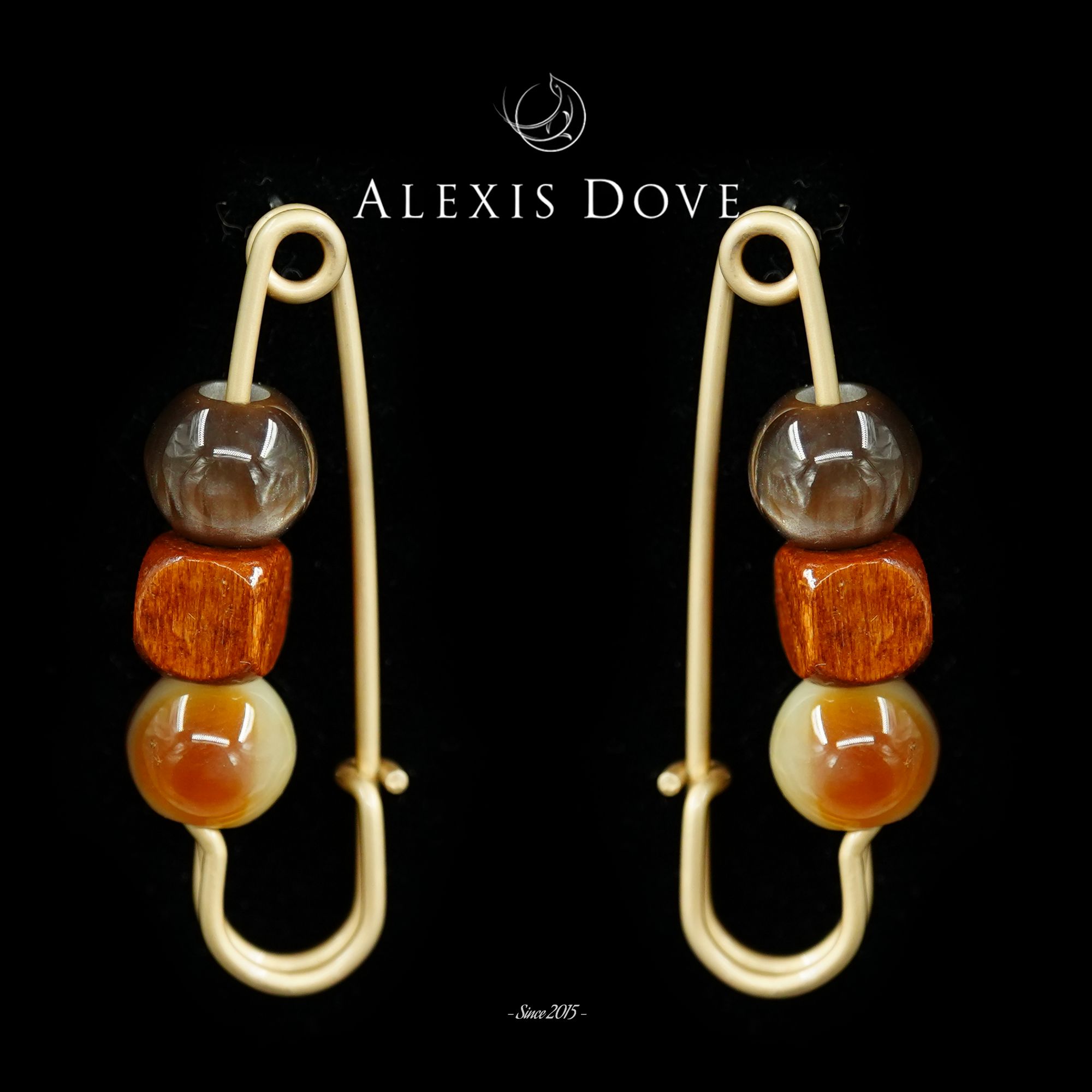 铜合金合成锆石耳饰 轻奢小众DIY别针耳钉