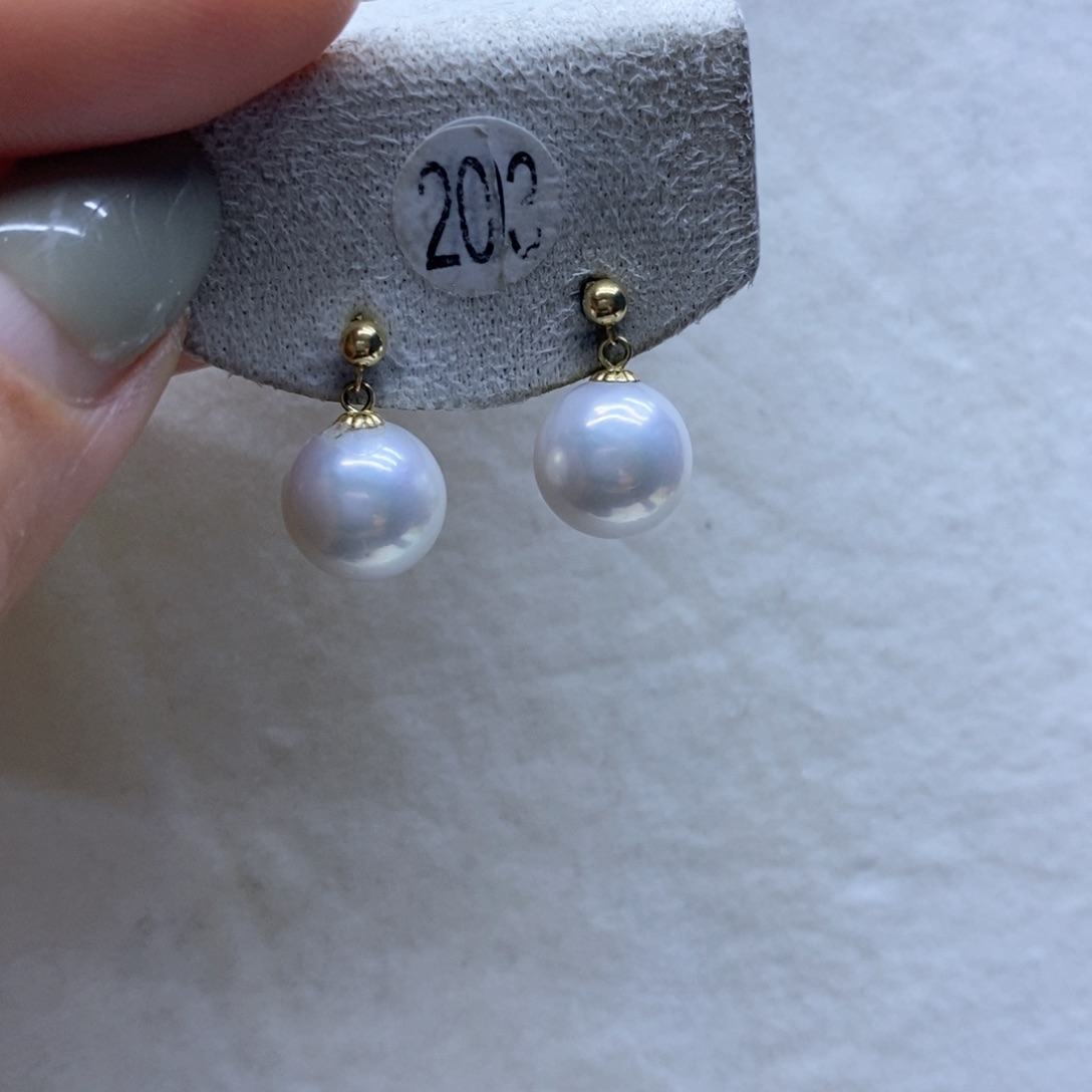 淡水珍珠耳饰18K金镶嵌203