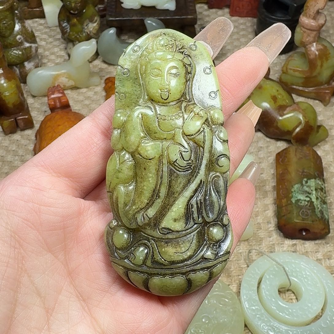 白玉菩提吊坠挂件