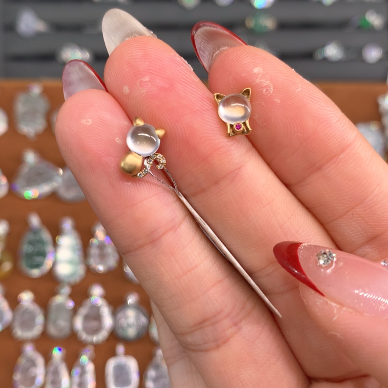 【闪购商品】翡翠耳饰18K金镶嵌?***?耳钉