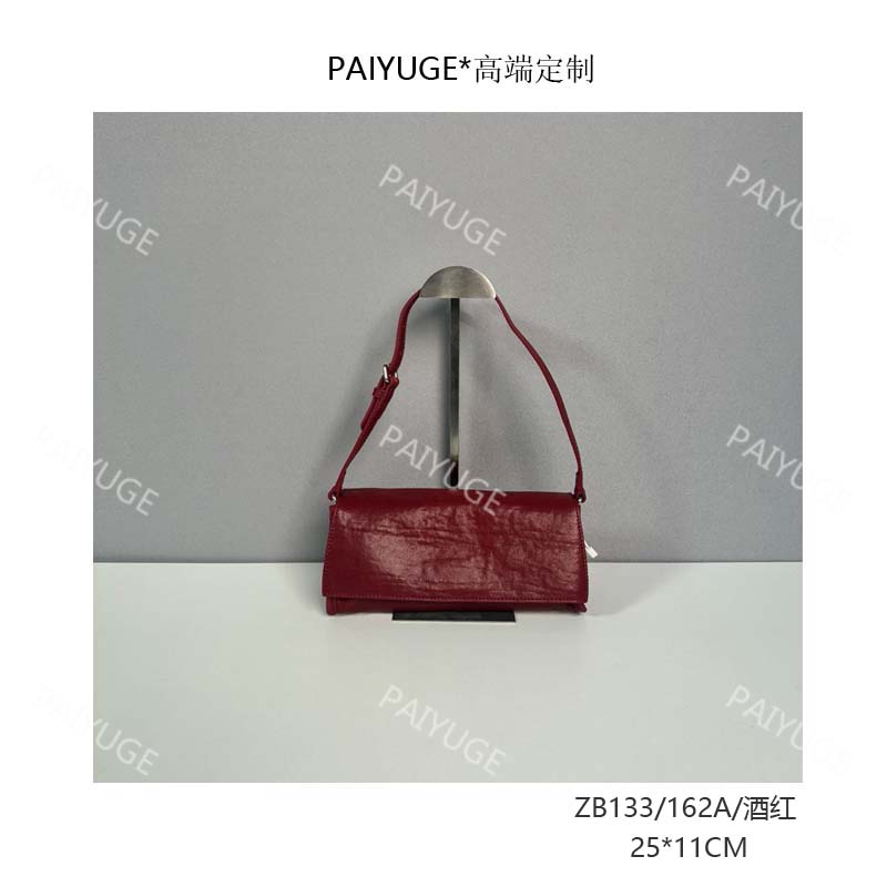 ZB133/162A/酒红 paiyuge高端订制百搭女士手提单肩斜挎包1923